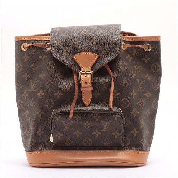 Louis Vuitton Brown Monogram Canvas Leather Montsouris MM Backpack Bag