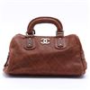 Image 1 : Chanel Brown Wild Stitch Caviar Leather CC Mini Boston Handbag