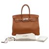 Image 2 : Hermes Gold Clemence Leather Birkin 35 Bag