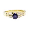 Image 2 : 1.40 ctw Blue Sapphire And Diamond Ring - 14KT Yellow Gold