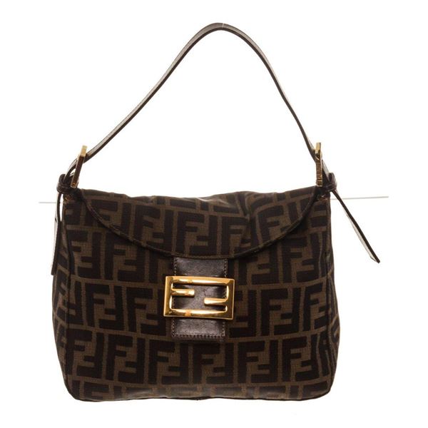 Fendi Brown Canvas Zucca Shoulder Bag