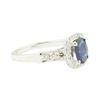 Image 1 : 1.90 ctw Oval Brilliant Blue Sapphire And Diamond Ring - 14KT White Gold