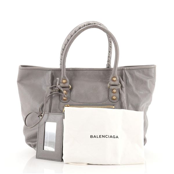 Balenciaga Sunday Tote Giant Studs Leather Small Gray