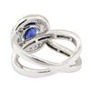 Image 3 : 2.69 ctw Sapphire and Diamond Ring - 18KT White Gold