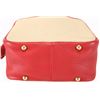 Image 5 : Hermes Rouge Garance Red Leather & Beige Toile Canvas Victoria Messenger Bag
