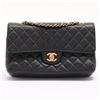 Image 1 : Chanel Classic Black Quilted Caviar Leather CC Double Flap Medium Shoulder Bag