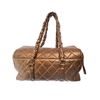 Image 3 : Chanel Gold Distressed Lambskin Leather Lady Braid Bowler Bag