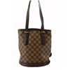 Image 1 : Louis Vuitton Damier Ebene Canvas Leather Bucket Marais Bag