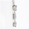 Image 3 : Vintage 14k White Gold 1.63 ctw Princess & Marquise Diamond Drop Dangle Pendant