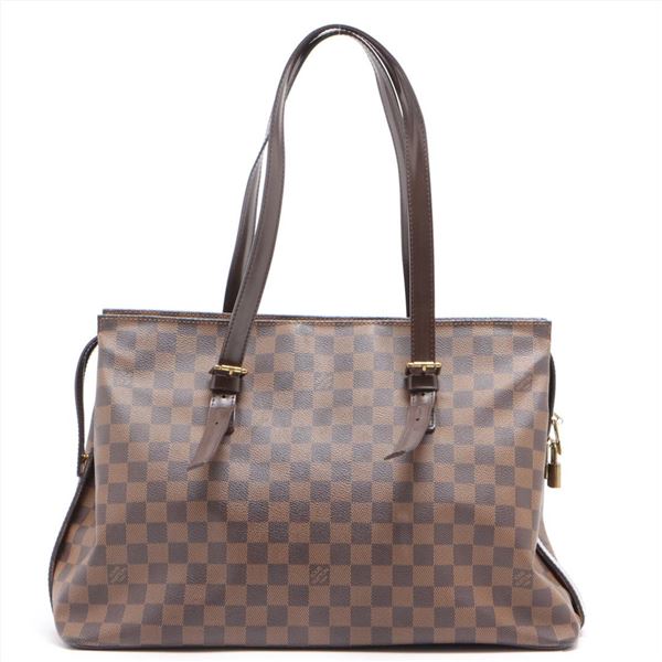 Louis Vuitton Damier Ebene Canvas Leather Chelsea Tote Bag
