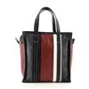 Image 3 : Balenciaga Bazar Convertible Tote Striped Leather Small Black, Multicolor, Red
