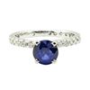 Image 2 : 1.91 ctw Blue Sapphire and Diamond Ring - 14KT White Gold