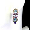 Image 2 : Natural Topaz Amethyst Tanzanite Tourmaline Earrings