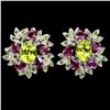 Image 1 : Natural Peridot  Rhodolite Garnet Earrings