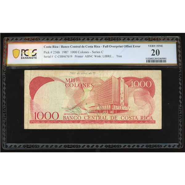 San Jose, Costa Rica, Banco Central, 1000 colones, 17-6-1987, series C, serial C08467619, full overp