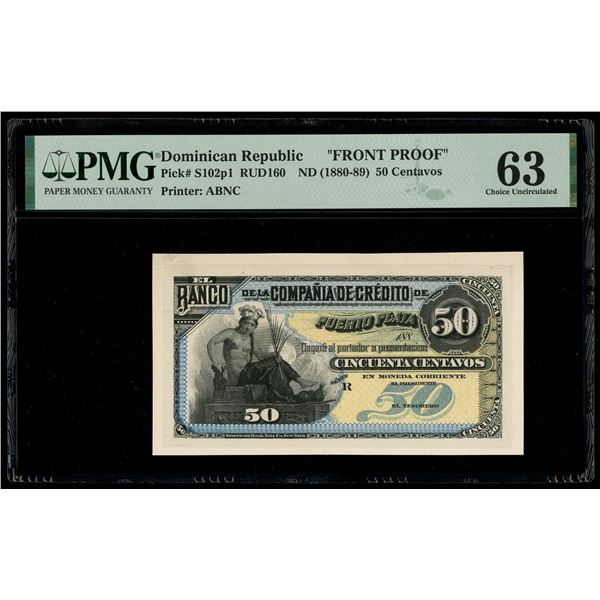 Puerto Plata, Dominican Republic, Banco de la Compania de Credito de Puerto Plata, 50 centavos front