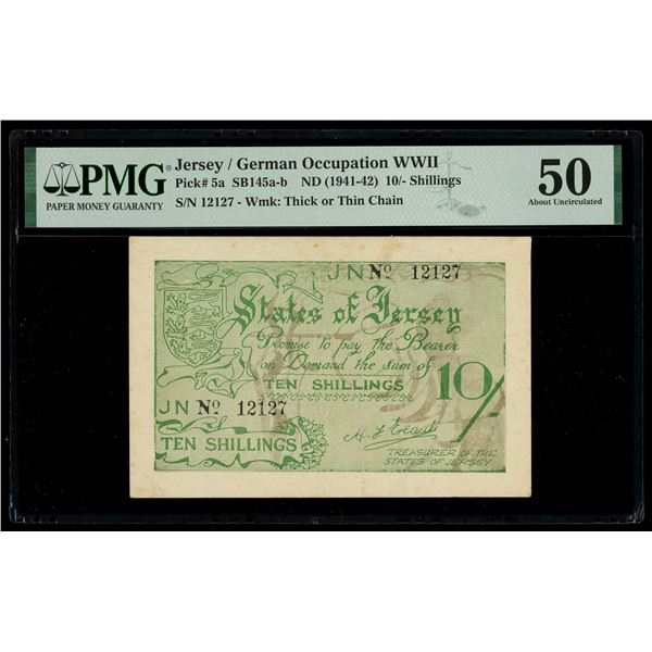 Jersey (German occupation), States of Jersey, 10 shillings, no date (1941-42), series JN, serial 121