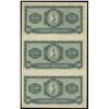 Image 2 : Uncut sheet of three Paraguay, Republica del Paraguay, 500 pesos fuertes, 25-10-1923.