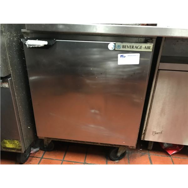 BEVERAGE-AIR STAINLESS STEEL UNDER COUNTER COOLER ON WHEELS, MODEL UCF27A