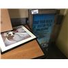 Image 1 : WOOD FRAMED SANDWICH BOARD, CHRISTMAS DECORATIONS AND FRAMED PIC