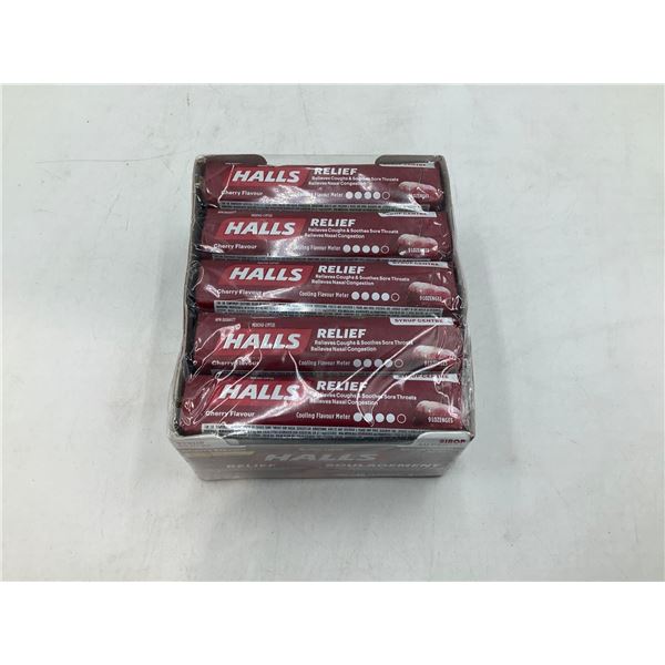 Halls Syrup Center Cherry Cough Lozenges 15 packages of 9