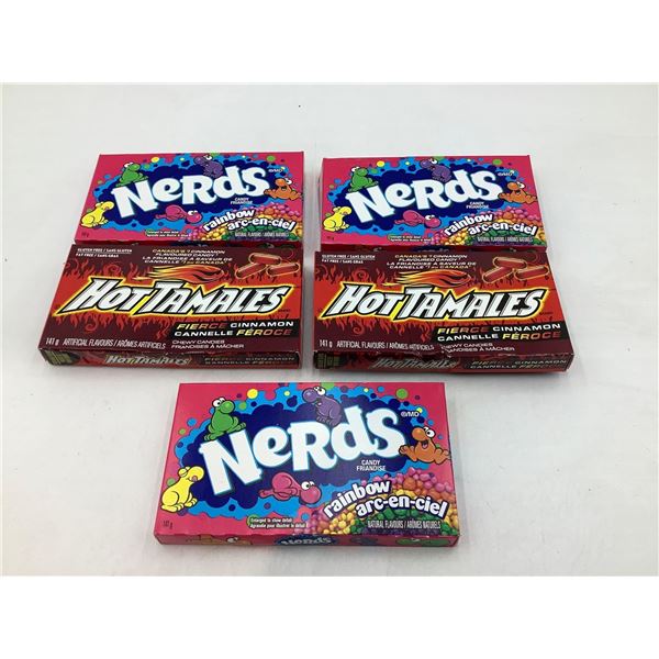 Assorted Lot - Nerds Candies & Hot Tamales 5x141g