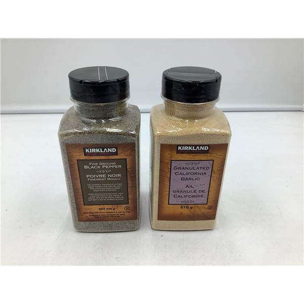 Kikrkland Black Pepper 348g & Granulated Garlic 510g
