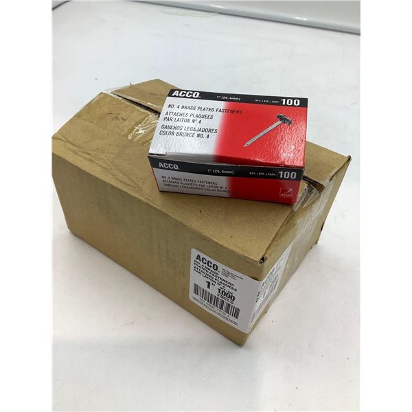 ACCO #4 Brass Plated Fasteners 1" - 1000 count