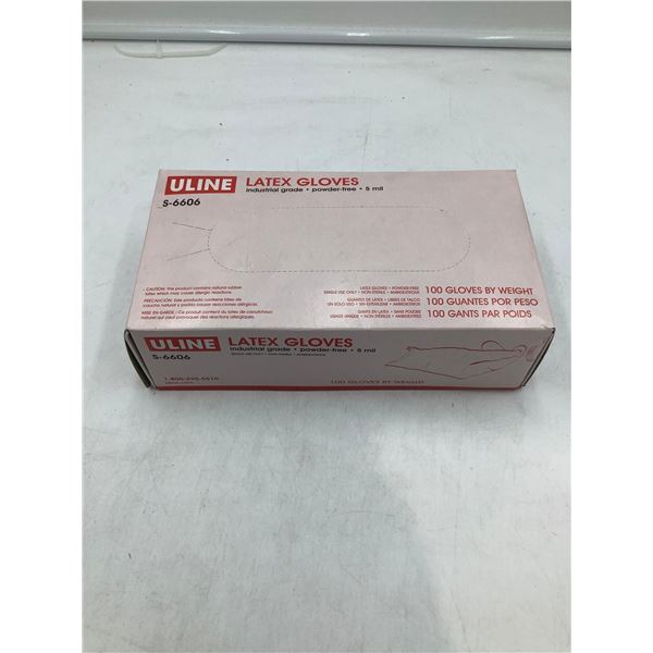 Uline Latex Gloves 5mil Industrial Grade - Size Large - 100 Gloves By Weight