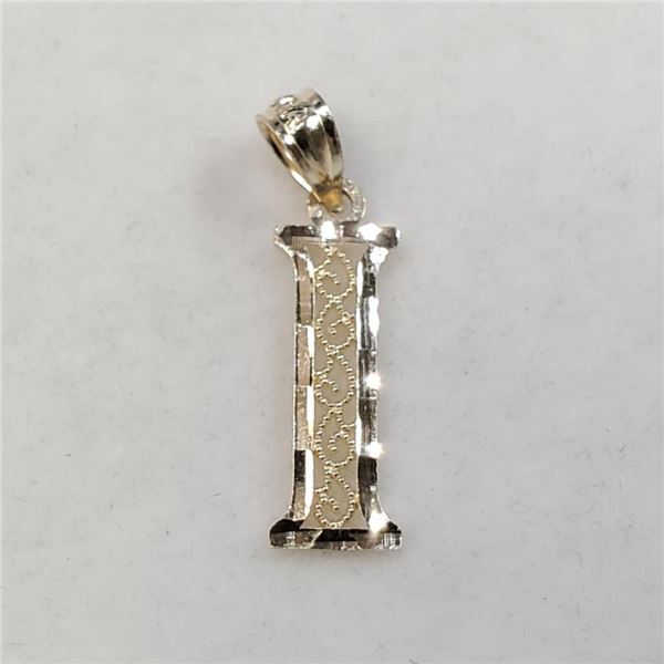 10K Yellow Gold Letter "I" Shapped Pendant (~weight 0.4g), Suggested Retail Value $120