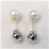 Image 1 : Silver F.W. Pearl Reversible Earrings, Made in Canada, Suggested Retail Value $60