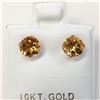 Image 1 : 10K Yellow Gold Citrine(1.2ct) Stud Earrings, Made in Canada, Suggested Retail Value $300