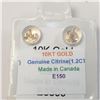 Image 3 : 10K Yellow Gold Citrine(1.2ct) Stud Earrings, Made in Canada, Suggested Retail Value $300