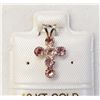 Image 1 : 10K Yellow Gold Tourmaline Cross Shapped Pendant, Made in Canada, Suggested Retail Value $300