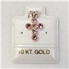 Image 3 : 10K Yellow Gold Tourmaline Cross Shapped Pendant, Made in Canada, Suggested Retail Value $300
