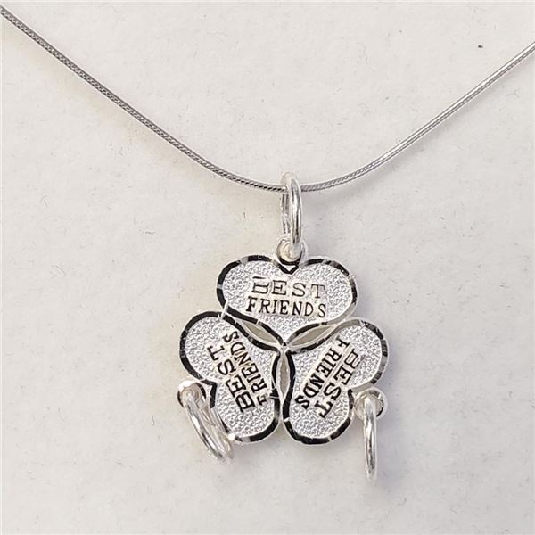 Silver 3 Separable Pendants Necklace (~length 18 inches) (~weight 3g), Suggested Retail Value $200