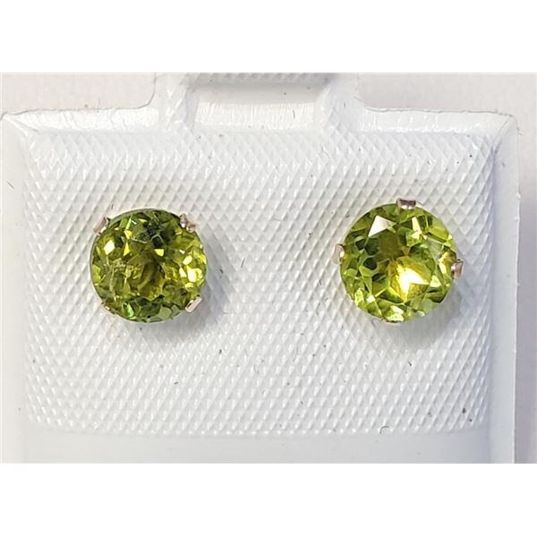 10K Yellow Gold Peridot(1.46ct) Earrings, Made in Canada, Suggested Retail Value $240