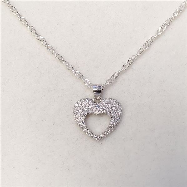 Silver Heart Shapped Necklace (~weight 3.25g), Suggested Retail Value $120
