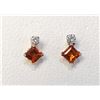 Image 1 : 10K Yellow Gold Citrine(0.44ct) Diamond(0.06ct) Stud Earrings, Made in Canada, Suggested Retail Valu
