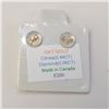 Image 2 : 10K Yellow Gold Citrine(0.44ct) Diamond(0.06ct) Stud Earrings, Made in Canada, Suggested Retail Valu