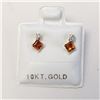 Image 3 : 10K Yellow Gold Citrine(0.44ct) Diamond(0.06ct) Stud Earrings, Made in Canada, Suggested Retail Valu