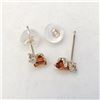 Image 4 : 10K Yellow Gold Citrine(0.44ct) Diamond(0.06ct) Stud Earrings, Made in Canada, Suggested Retail Valu