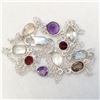 Image 3 : Silver Gemstones Necklace (~length 18 inches) (~weight 4.38g), Suggested Retail Value $300