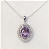 Image 1 : Silver Amethyst Necklace (~length 18 inches) (~weight 6g), Suggested Retail Value $300
