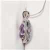 Image 2 : Silver Amethyst Necklace (~length 18 inches) (~weight 6g), Suggested Retail Value $300