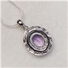 Image 3 : Silver Amethyst Necklace (~length 18 inches) (~weight 6g), Suggested Retail Value $300