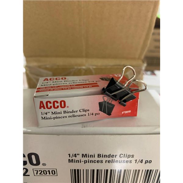 ACCO 1/4 " mini bulldog clips lot of 2 x 12