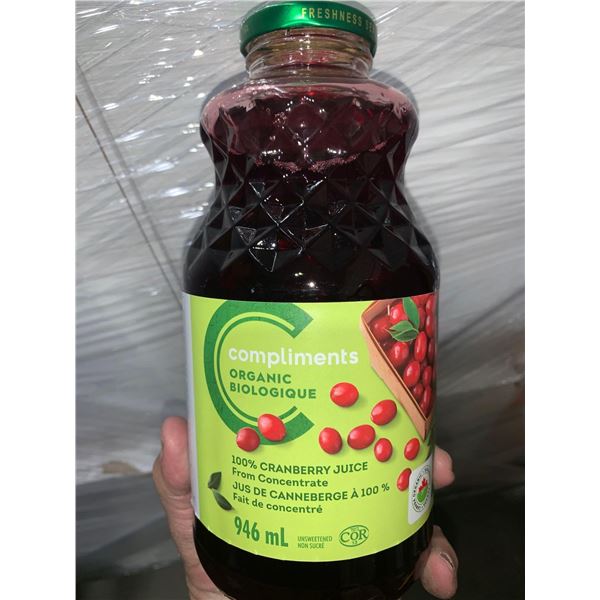 Compliments Organic 100% Cranberry Juice 946ml