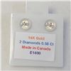 Image 4 : 14K White Gold Diamonds(0.58Ct,Si2-I1,Greenish Yellow) Stud Earrings (~weight 0.53g), Made in Canada