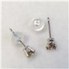 Image 5 : 14K White Gold Diamonds(0.58Ct,Si2-I1,Greenish Yellow) Stud Earrings (~weight 0.53g), Made in Canada